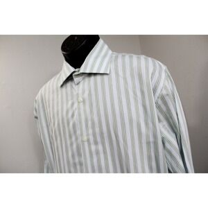 Men's Classic Green Stripe Dress Shirt
